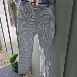 Cato Blue and White Vertical Stripe Pants